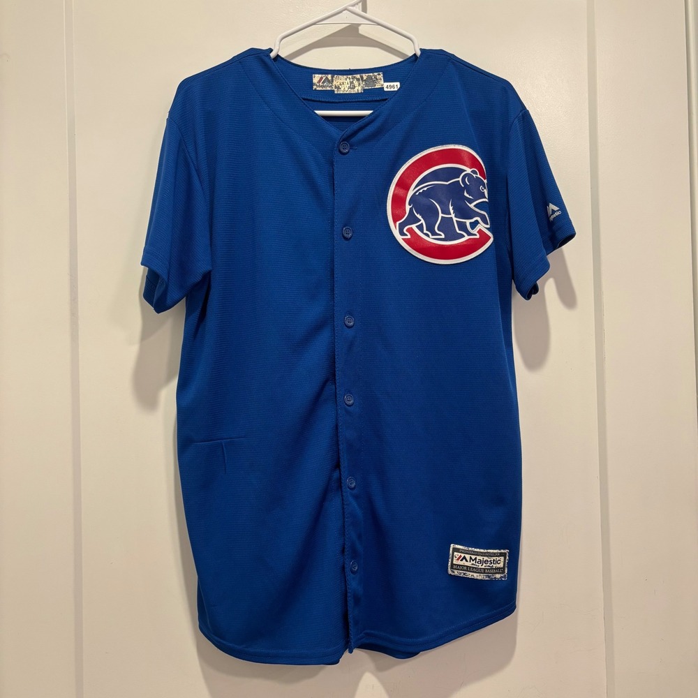 Majestic MLB Cool Base Royal Blue Short Sleeve Baseball Jersey Mens Large 4961